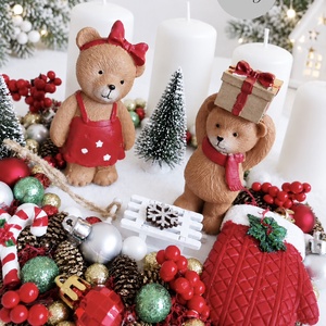 Macis adventi koszorú, mackó adventi dísz, adventi koszorú, - karácsony - adventi díszek - adventi koszorú - Meska.hu