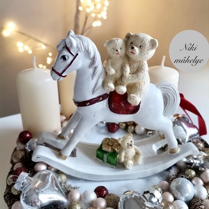 Hintaló Macis adventi koszorú, mackó adventi dísz, adventi koszorú, - karácsony - adventi díszek - adventi koszorú - Meska.hu