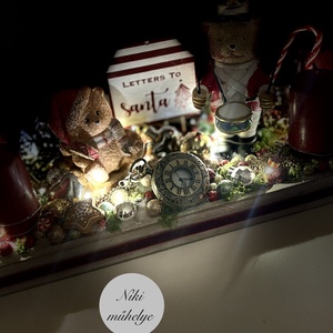 Világító Adventi tál, maci mackó adventi dísz, adventi koszorú, adventi asztaldísz  - karácsony - adventi díszek - adventi koszorú - Meska.hu