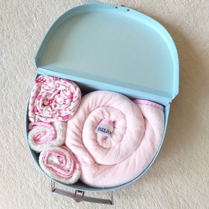 Babatextil rózsa MINI box bőröndben - Elefáni -  - Meska.hu