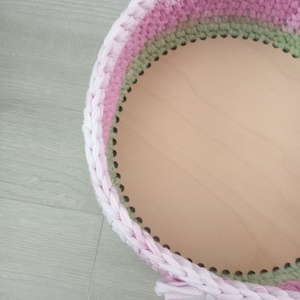 Orchidea horgolt játéktároló kosár - otthon & életmód - babaszoba, gyerekszoba - játéktároló - Meska.hu