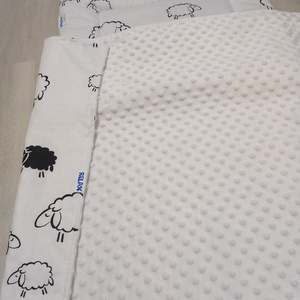Ovis minky ágynemű garnitúra: minky takaró+párna /Fehér/Barika bárány/ - játék & sport - ovis felszerelés - ovis ágynemű - Meska.hu