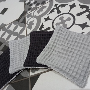 4 db arctisztító lap /szürke-grafit/, frottír-darázsszövet, zero waste - szépségápolás - arcápolás - arctisztító korong - Meska.hu