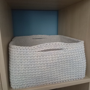 Candy nagy horgolt játéktároló kosár, IKEA Kallax kompatibilis, Otthon & Életmód, Babaszoba, gyerekszoba, Játéktároló, Horgolás, MESKA