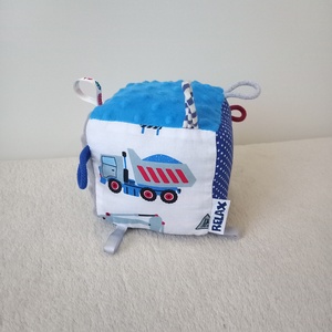 Kék munkagépek Minky Címke kocka / Babakocka - játék & sport - Meska.hu