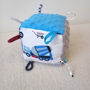 Kék munkagépek Minky Címke kocka / Babakocka - játék & sport - Meska.hu