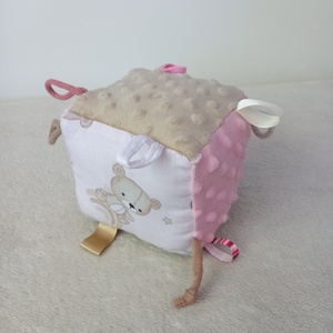 Pink Teddy Minky Címke kocka / Babakocka - játék & sport - 3 éves kor alattiaknak - babakocka - Meska.hu