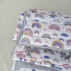 Három részes garnitúra: paplan+párna+rácsvédő /Szivárvány/ - otthon & életmód - babaszoba, gyerekszoba - szett kiságyba - Meska.hu