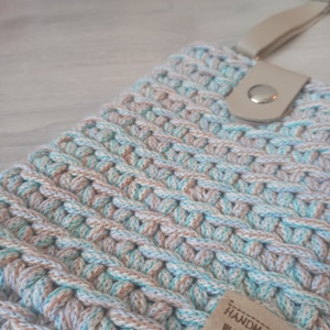 Vintage/Beige horgolt mobil-táska - bőr táskapánttal - táska & tok - kézitáska & válltáska - vállon átvethető táska - Meska.hu