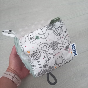 Zöld Hippo Minky Címke kocka / Babakocka, Baba - mama, Baba játékok, Babakocka, Varrás, MESKA