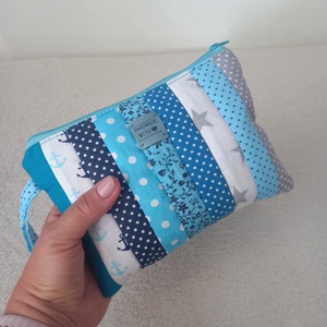 Türkiz patchwork neszesszer - táska & tok - neszesszer - Meska.hu