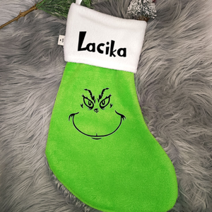 Grinch mintájú Mikulás csizma - Meska.hu