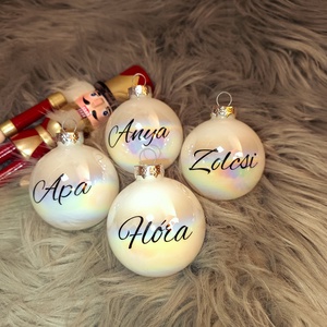 Hologramos karácsonyfagömb névvel - Meska.hu