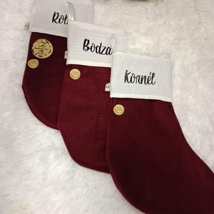 Vörös Mikulás csizma, Karácsony, Mikulás, Mikulás csizma és zokni, Varrás, MESKA