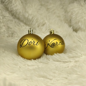 Karácsonyfagömb névvel matt arany, Karácsony, Karácsonyi lakásdekoráció, Karácsonyfadíszek, , MESKA