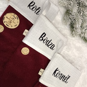 Bordó elegáns plüss Mikulás csizma - karácsony - mikulás - mikulás csizma és zokni - Meska.hu