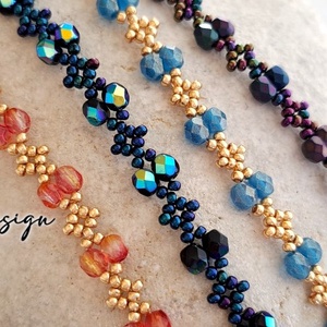 Türkizkék Sparkly Karkötő - ékszer - karkötő - gyöngyös karkötő - Meska.hu
