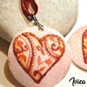Szíves Decoupage Ékszerszett - ékszer - ékszerszett - Meska.hu