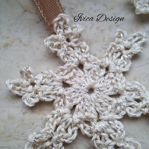 Aranyszálas Horgolt Hópihék - karácsony - karácsonyi lakásdekoráció - karácsonyfadíszek - Meska.hu