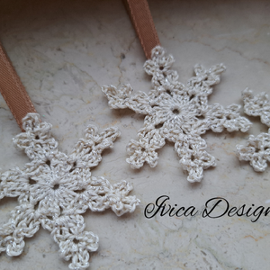 Aranyszálas Horgolt Hópihék - karácsony - karácsonyi lakásdekoráció - karácsonyfadíszek - Meska.hu