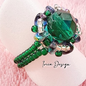 Smaragdzöld Mira Gyűrű - Meska.hu