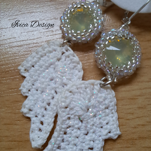 Kristályos Angyalszárnyak Fülbevalók - ékszer - fülbevaló - lógó fülbevaló - Meska.hu