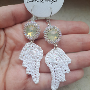 Kristályos Angyalszárnyak Fülbevalók - Meska.hu