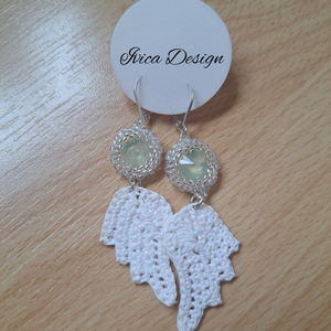 Kristályos Angyalszárnyak Fülbevalók - ékszer - fülbevaló - lógó fülbevaló - Meska.hu