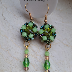 Zöldes Gabriella Fülbevalók - ékszer - fülbevaló - lógó fülbevaló - Meska.hu