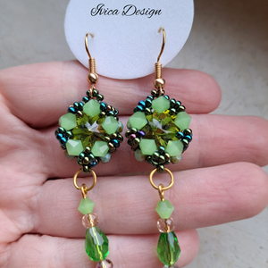 Zöldes Gabriella Fülbevalók - ékszer - fülbevaló - lógó fülbevaló - Meska.hu