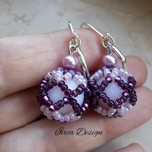 Tavaszi Hálós Bogyós Fülbevalók - ékszer - fülbevaló - lógós kerek fülbevaló - Meska.hu