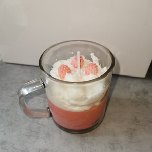 Málna shake gyertya , Otthon & Lakás, Gyertya, illat, aroma, Gyertya, , Meska