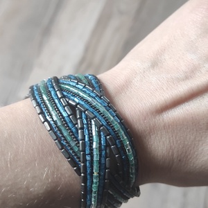 ? Óceán hullám gyöngy karkötő � kézzel készült statement ékszer, Ékszer, Karkötő, Gyöngyös karkötő, Ékszerkészítés, Gyöngyfűzés, gyöngyhímzés, MESKA