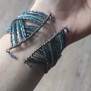  Óceán hullám gyöngy karkötő � kézzel készült statement ékszer - ékszer - karkötő - gyöngyös karkötő - Meska.hu