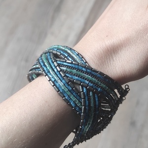  Óceán hullám gyöngy karkötő � kézzel készült statement ékszer - ékszer - karkötő - gyöngyös karkötő - Meska.hu