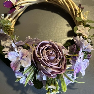 ? Tavaszi ajtódísz pillangóval � romantikus, pasztell virágkoszorú, Otthon & Életmód, Dekoráció, Ajtó- és ablak dekoráció, Ajtódísz & Kopogtató, Virágkötés, MESKA