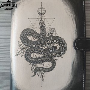 Kígyó mintás noteszborító - otthon & életmód - papír, írószer - könyv- és füzetborító - Meska.hu