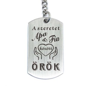 Szeretet apa és fia közt acél medálos kulcstartó - táska & tok - kulcstartó & táskadísz - kulcstartó - Meska.hu