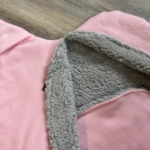 Téli csillag- Rózsaszín polár- szürke sherpa 56-62 - ruha & divat - babaruha & gyerekruha - tipegőhálózsák - Meska.hu