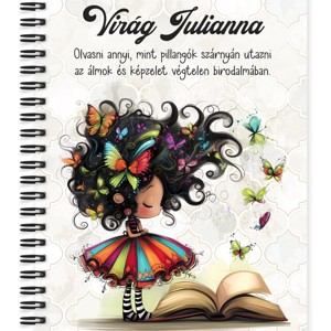 Személyre szabható - Pillangós könyv hercegnő mintás A6-os füzet, Otthon & Életmód, Papír, írószer, Jegyzetfüzet & Napló, , MESKA