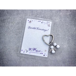 Szeretlek Keresztanya kulcstartó tejkvarccal, Táska & Tok, Kulcstartó & Táskadísz, Kulcstartó, , MESKA