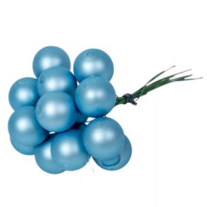 Üveggömb pick 2 cm - jég kék - matt 12 db, , , MESKA