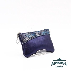 Metál sötétkék - kígyómintás ívelt egy cipzáras kulcstartó C6012, Táska & Tok, Kulcstartó & Táskadísz, Kulcstartó, , MESKA