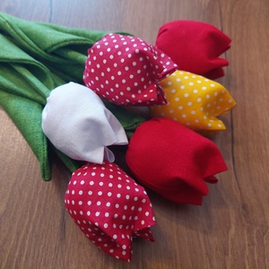 Textil tulipán , Otthon & Életmód, Dekoráció, Asztal és polc dekoráció, Asztaldísz, Varrás, MESKA
