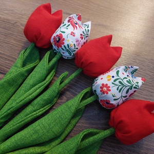 Textil tulipán , Otthon & Életmód, Dekoráció, Asztal és polc dekoráció, Asztaldísz, Varrás, MESKA