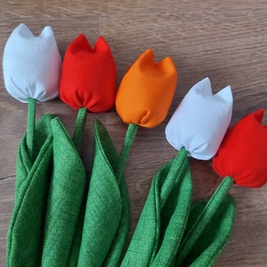 Textil tulipán , Otthon & Életmód, Dekoráció, Asztal és polc dekoráció, Asztaldísz, Varrás, MESKA