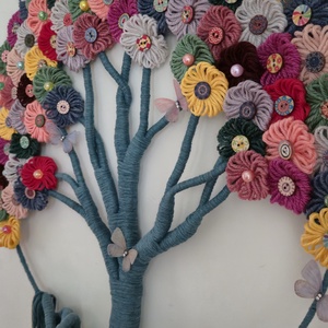 Makramé életfa  - otthon & életmód - dekoráció - fali és függő dekoráció - falra akasztható dekor - Meska.hu