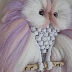 Makramé bagoly  - otthon & életmód - dekoráció - fali és függő dekoráció - falra akasztható dekor - Meska.hu