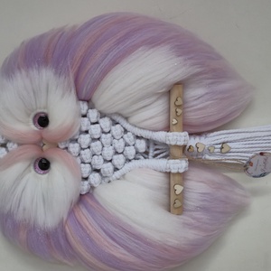 Makramé bagoly  - otthon & életmód - dekoráció - fali és függő dekoráció - falra akasztható dekor - Meska.hu