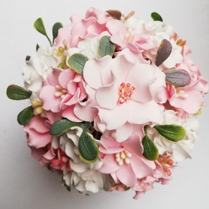 Asztaldísz rózsaszín virágokkal  - otthon & életmód - dekoráció - asztal és polc dekoráció - asztaldísz - Meska.hu